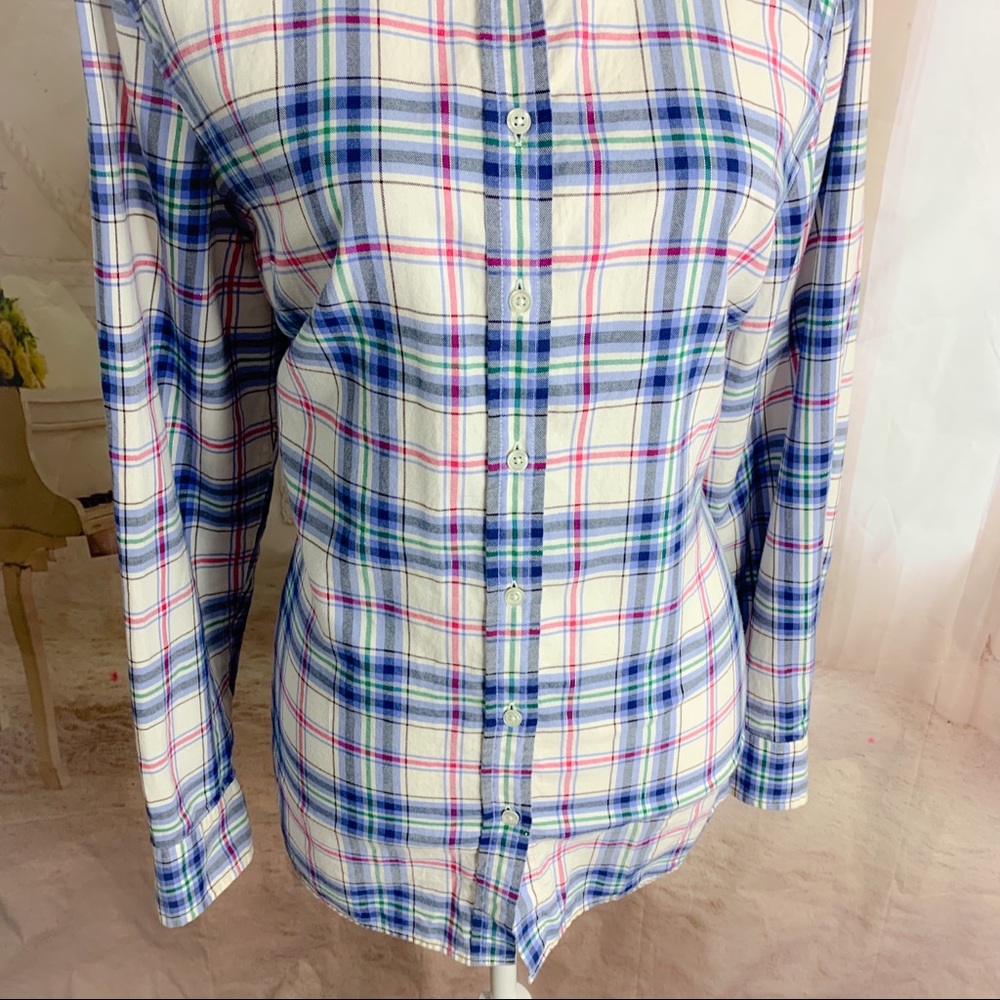 Talbots Blue Checker Button Down Shirt - Picture 6 of 10